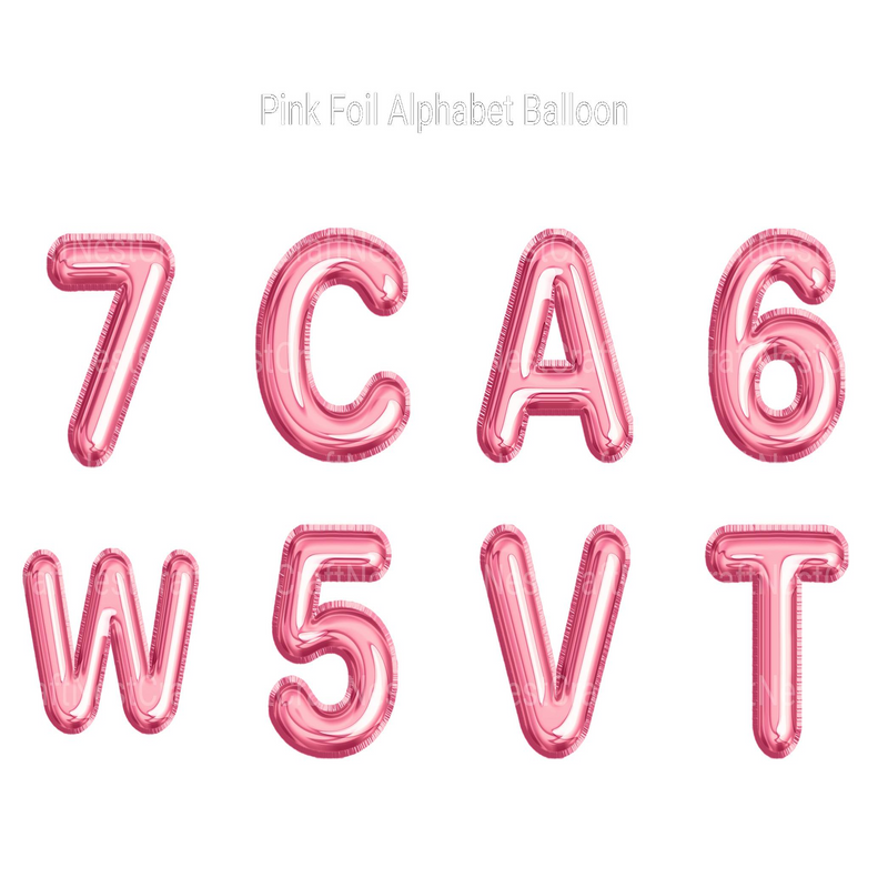 Pink Foil Alphabet Balloon Clipart - CraftNest - Digital Crafting and Art