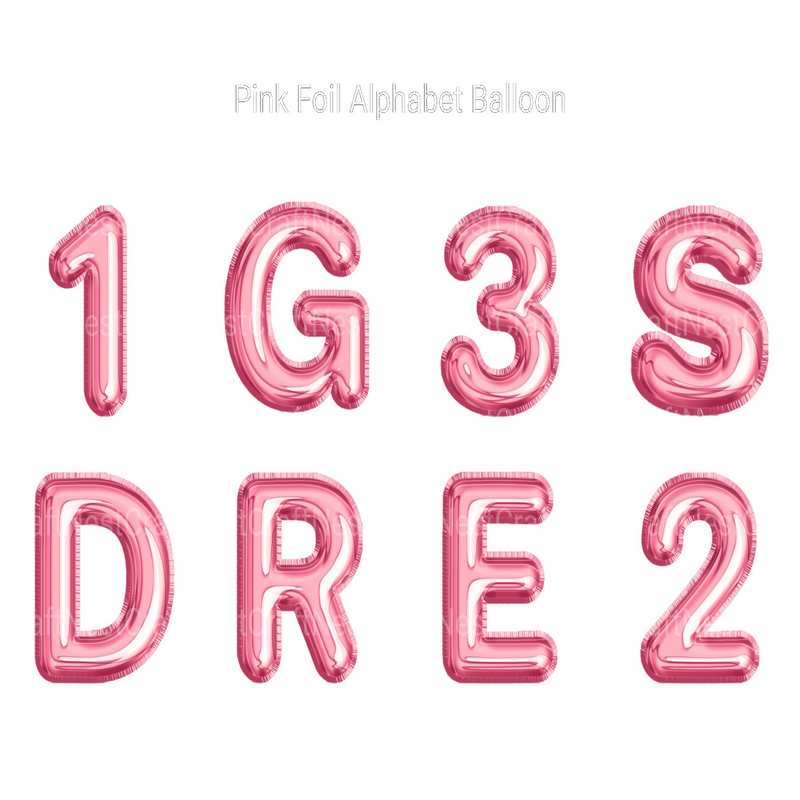 Pink Foil Alphabet Balloon Clipart - CraftNest - Digital Crafting and Art