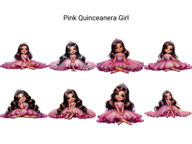 Pink Quinceañera Girl - CraftNest - Digital Crafting and Art