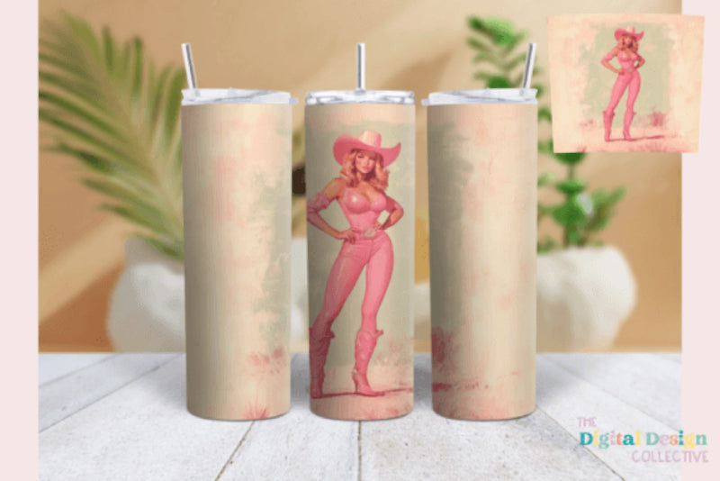 Pinup Girl Western Tumbler Wrap Bundle - CraftNest - Digital Crafting and Art