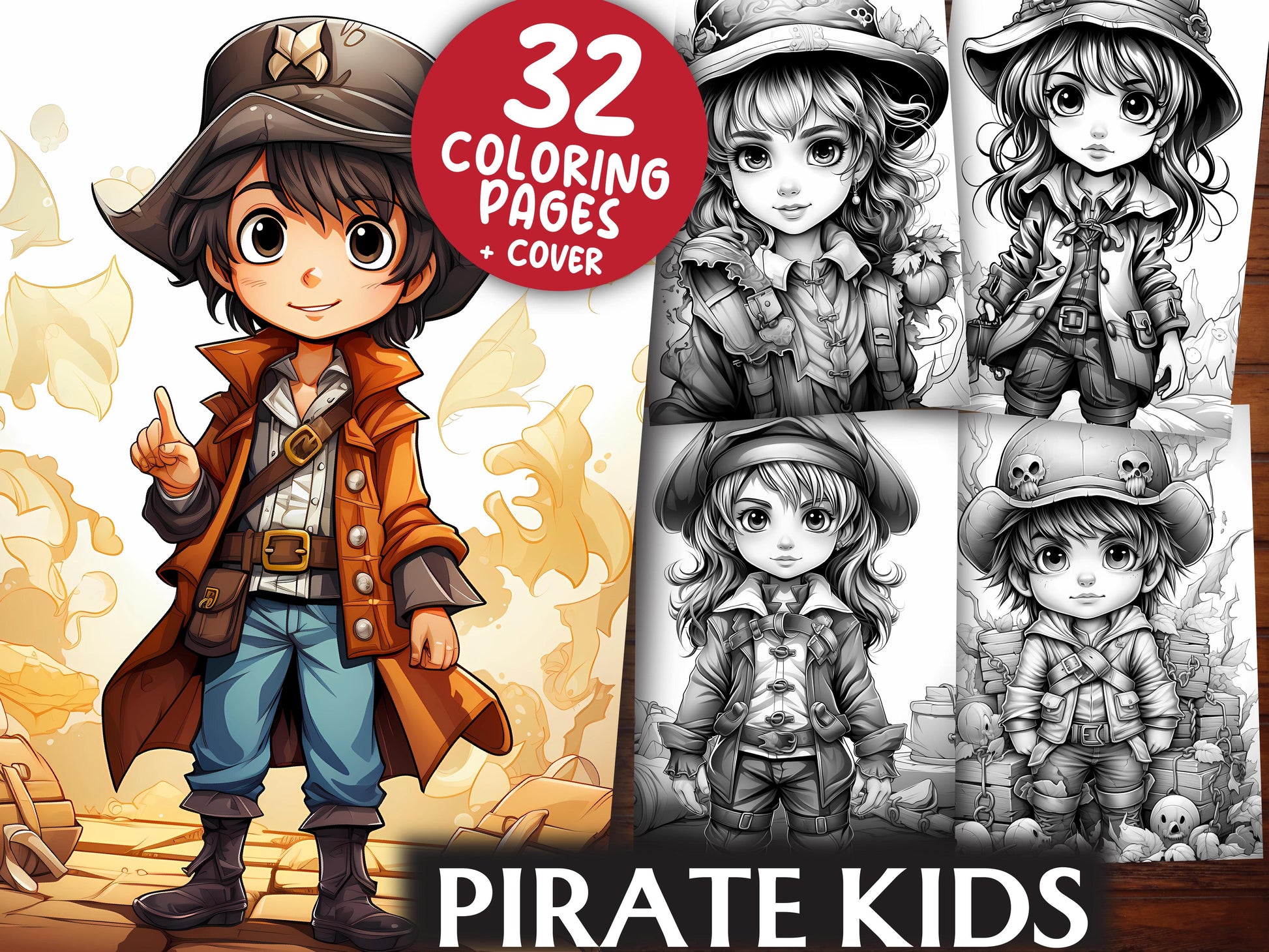 Pirate Kids Coloring Books - CraftNest