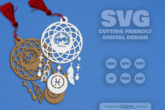 Pisces Dream Catcher Laser Cut Clipart Set - CraftNest - Digital Crafting and Art