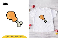 Pixel Art Fast Food 8Bit Fried Chicken Clipart Bundle - CraftNest - Digital Crafting and Art