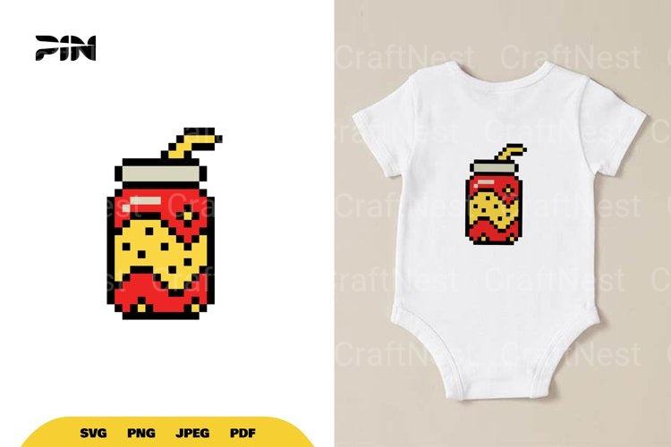 Pixel Art Fast Food 8Bit Soft Drink Clipart Bundle - CraftNest - Digital Crafting and Art