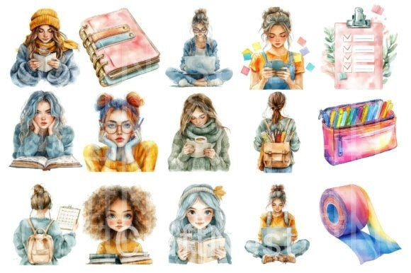 Planner Girl Vibes Clipart Bundle - CraftNest - Digital Crafting and Art