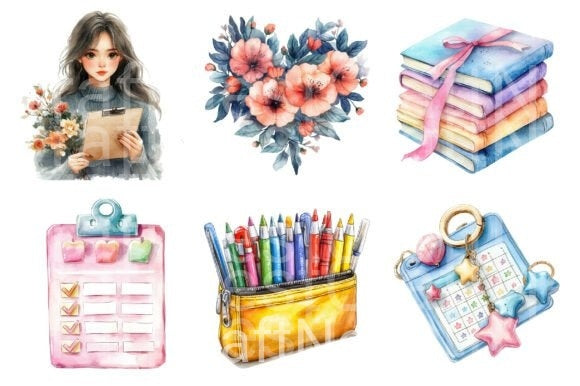 Planner Girl Vibes Clipart Bundle - CraftNest - Digital Crafting and Art