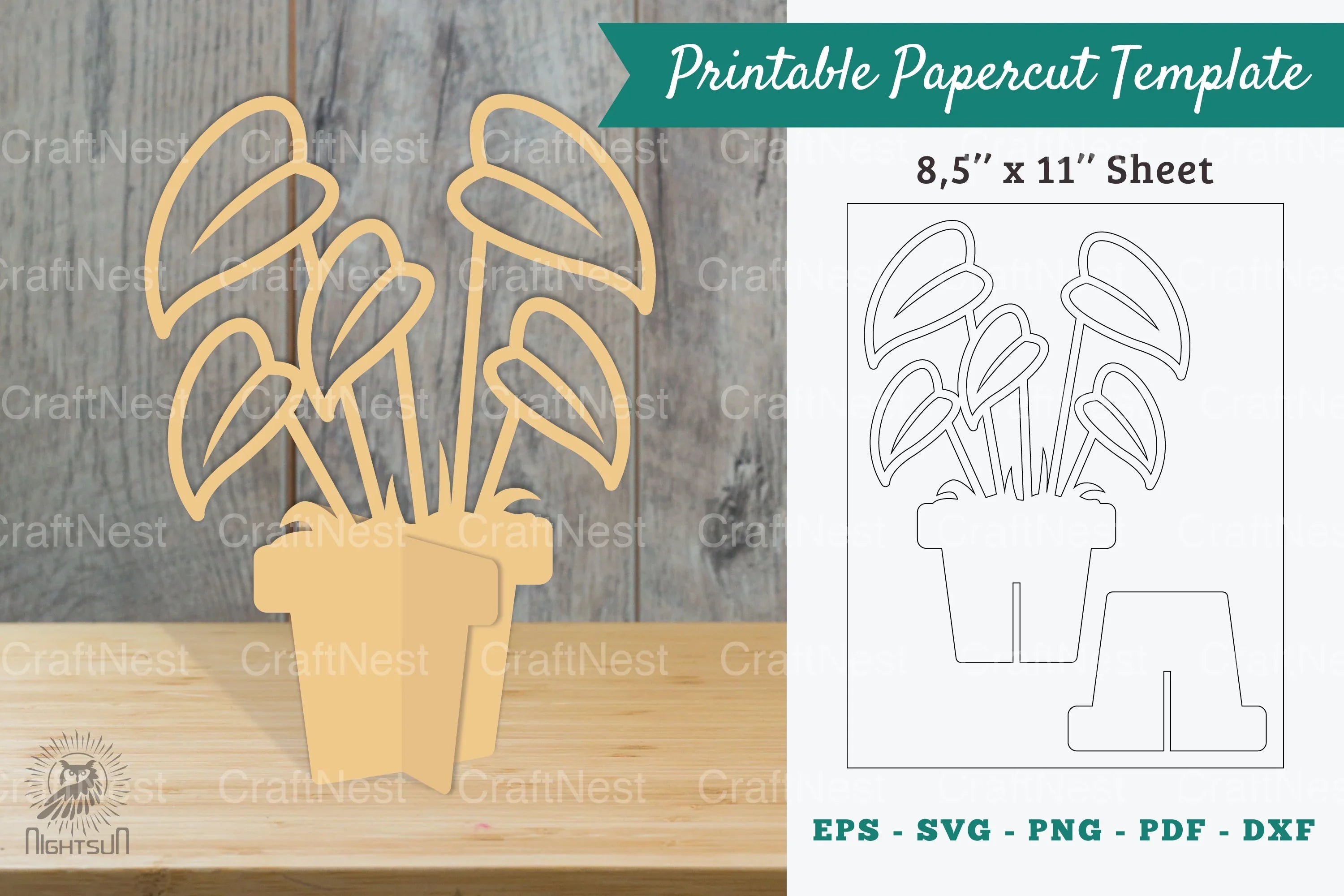 Plant Printable Cut Template Bundle - CraftNest - Digital Crafting and Art