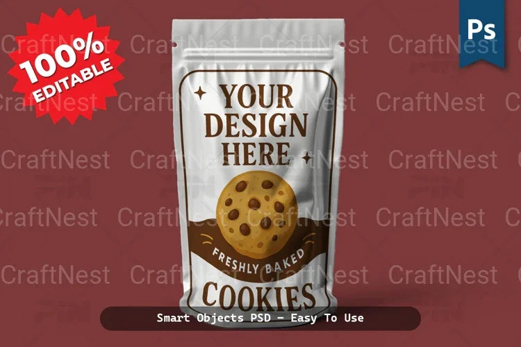 Realistic Plastic Packaging Pouch Mockup - CraftNest - Digital Crafting and Art