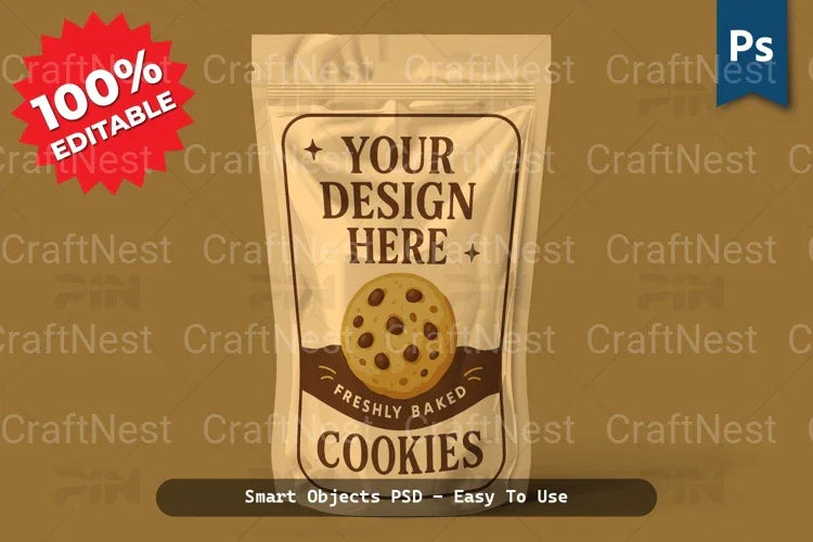 Realistic Plastic Packaging Pouch Mockup - CraftNest - Digital Crafting and Art