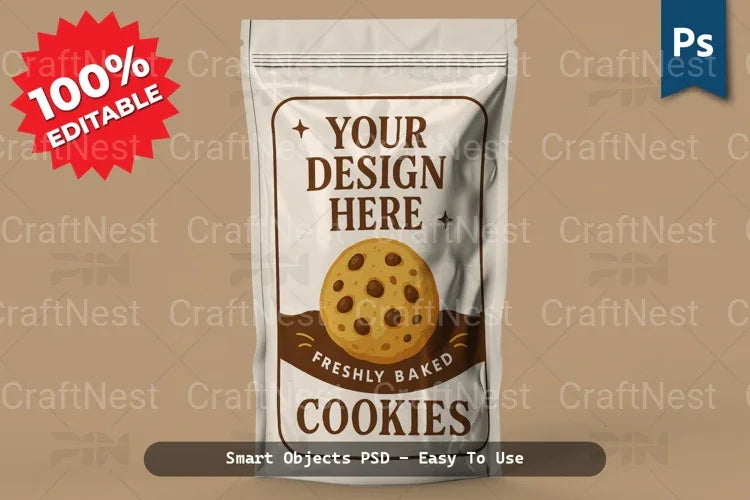 Realistic Plastic Packaging Pouch Mockup - CraftNest - Digital Crafting and Art