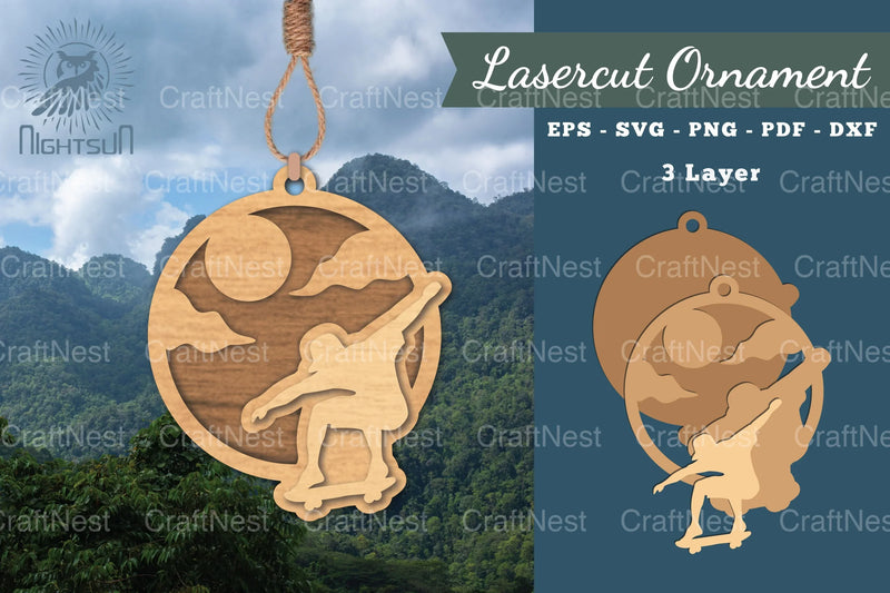 Skateboard Laser Cut Ornament Clipart Bundle - CraftNest - Digital Crafting and Art