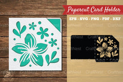 Plumeria Flower Papercut Card Holder Clipart Bundle - CraftNest - Digital Crafting and Art