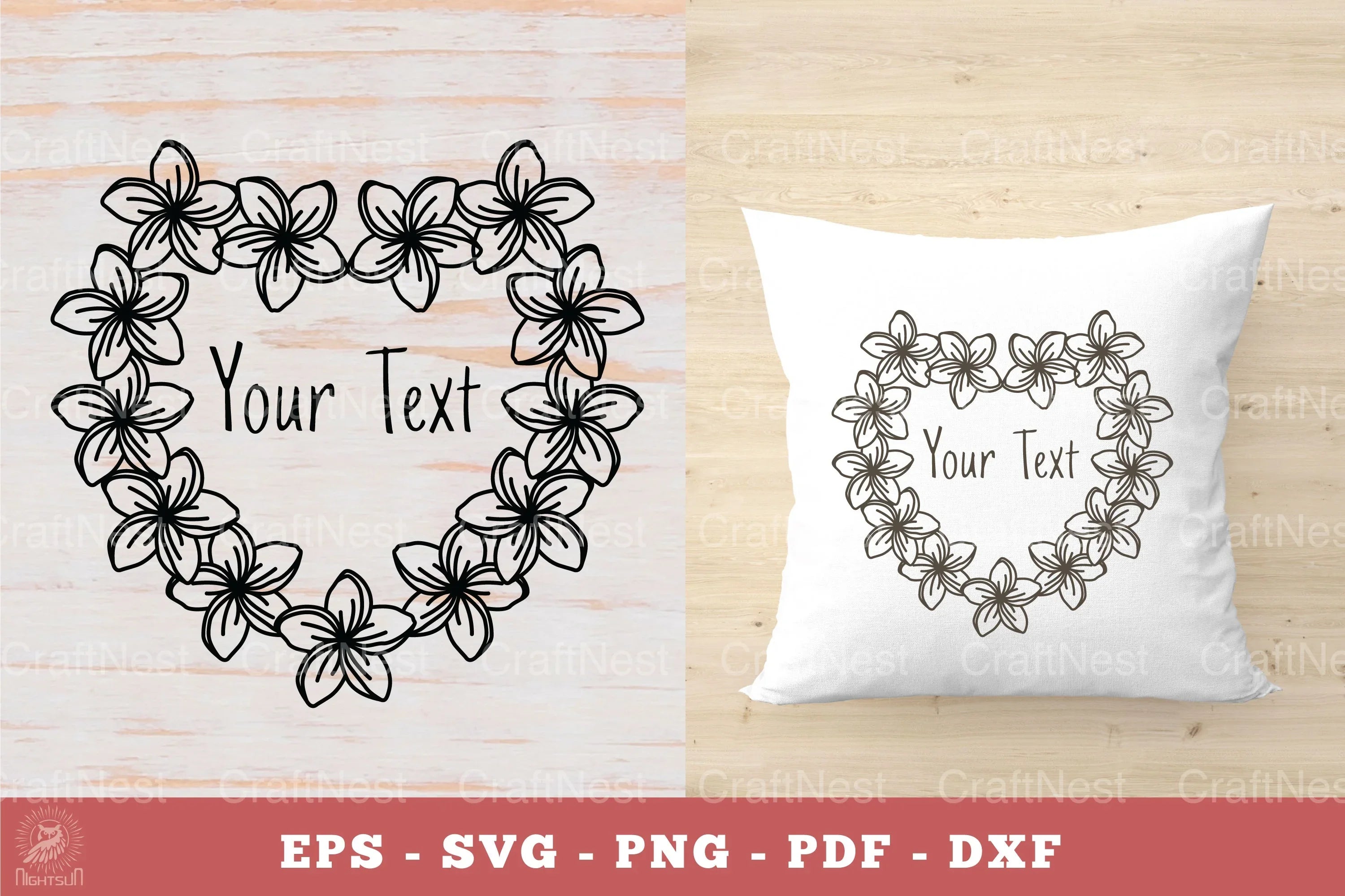 Plumeria Flowers Monogram SVG Bundle - CraftNest - Digital Crafting and Art