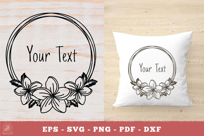 Plumeria Flowers Monogram SVG Bundle - CraftNest - Digital Crafting and Art
