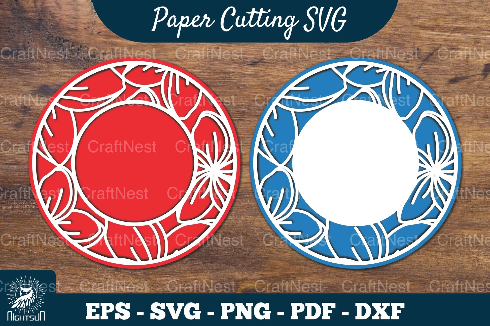 Plumeria Flowers Papercut Circle Clipart Bundle - CraftNest - Digital Crafting and Art