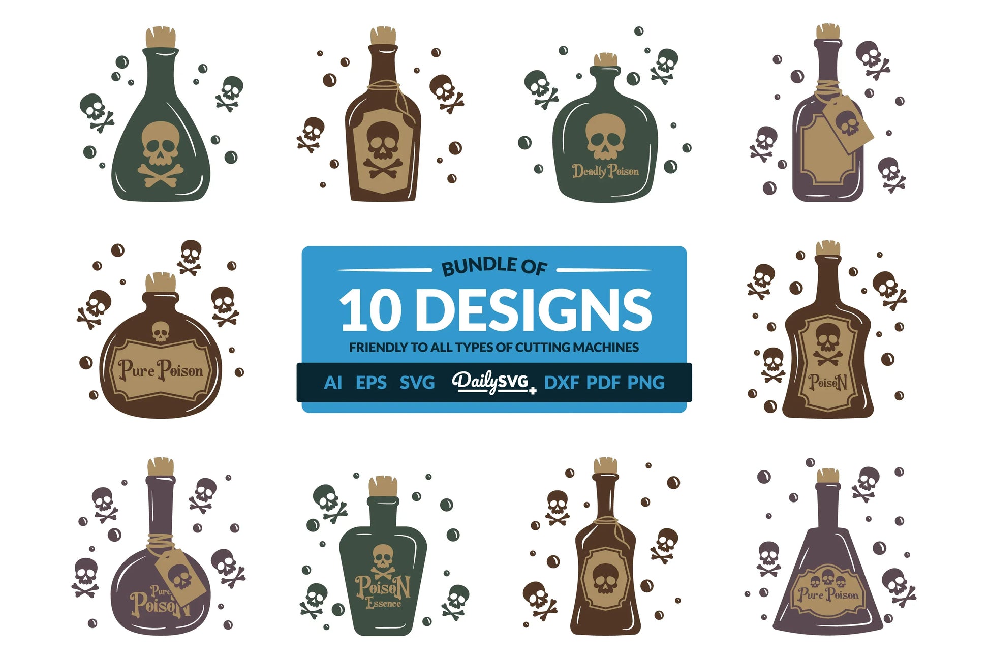 Halloween Poison Bottle Clipart - Daily SVG Bundles - CraftNest - Digital Crafting and Art