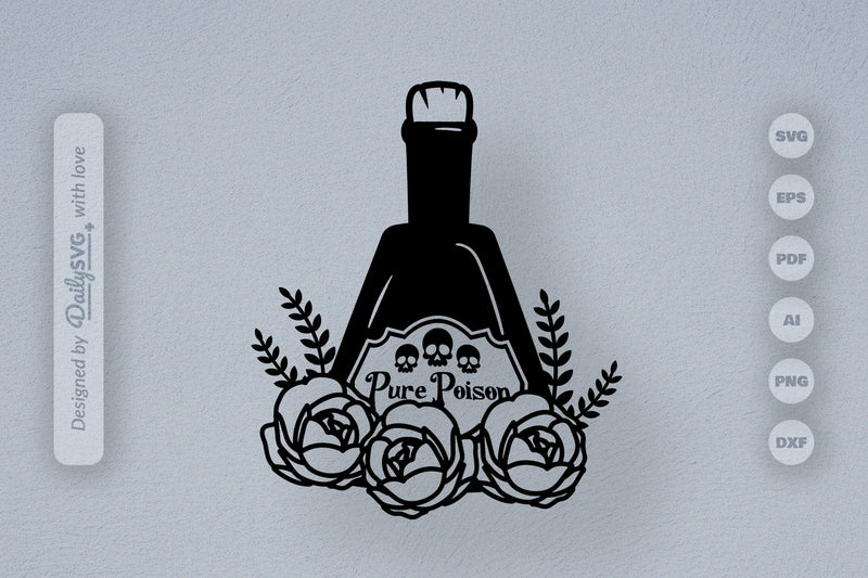 Poison Bottle with Roses Halloween SVG Bundle 9 - CraftNest - Digital Crafting and Art
