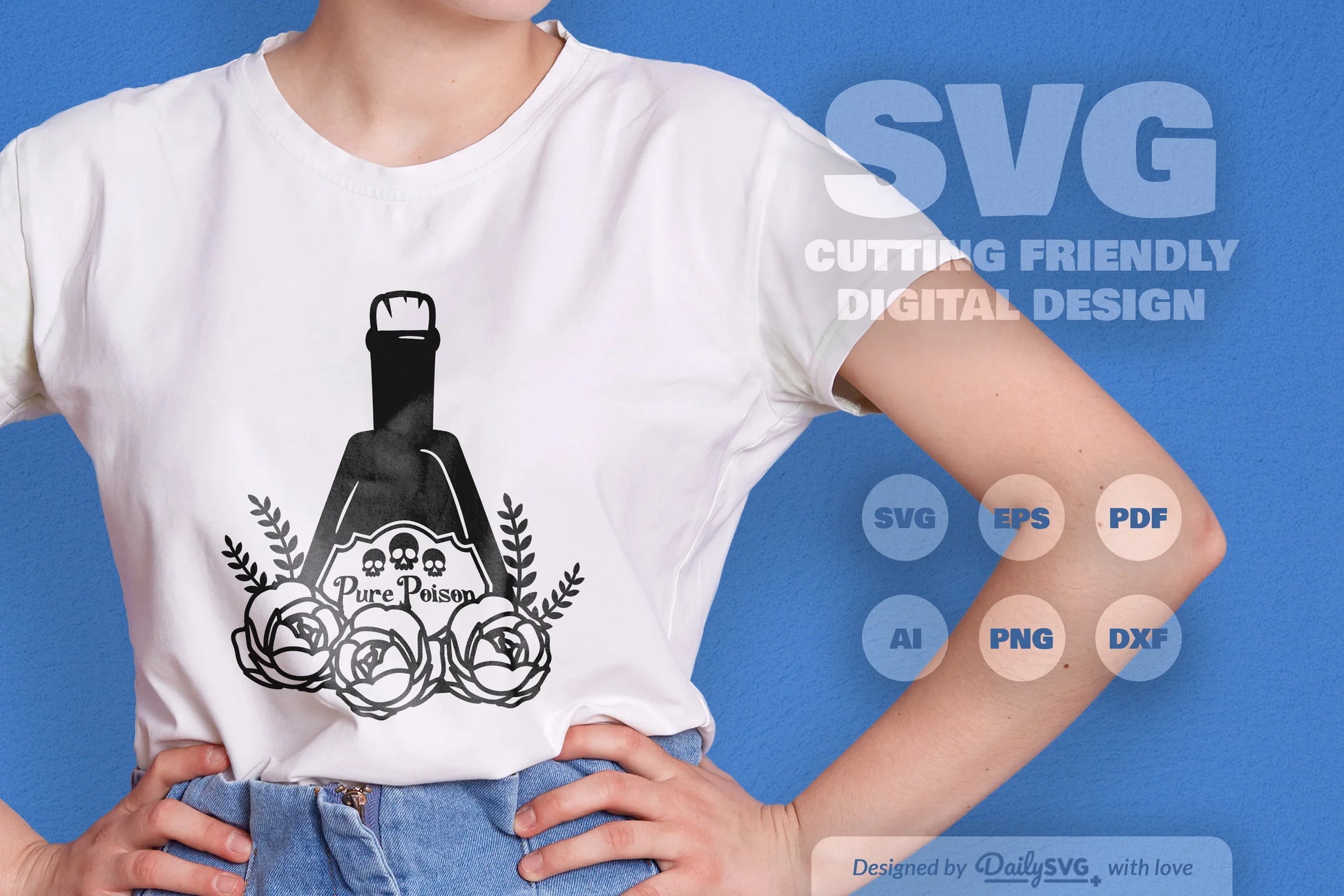 Poison Bottle with Roses Halloween Clipart - CraftNest - Digital Crafting and Art