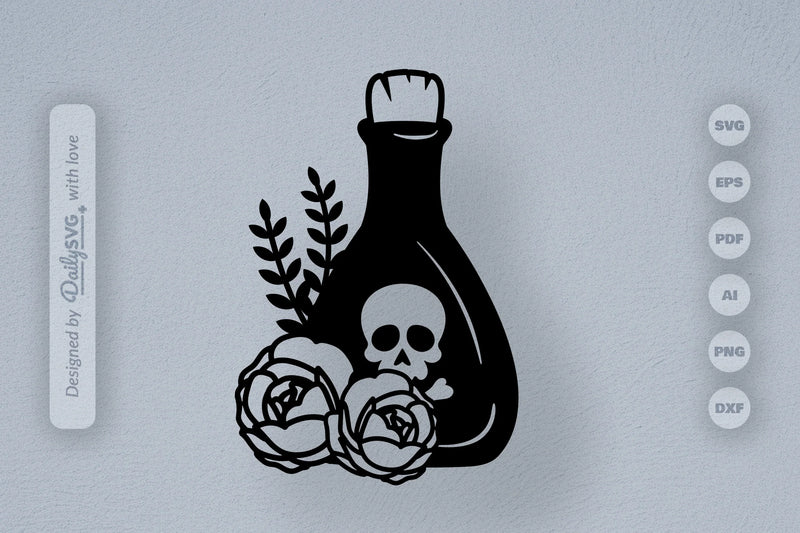 Poison Bottle with Roses Halloween SVG Bundle 2 - CraftNest - Digital Crafting and Art