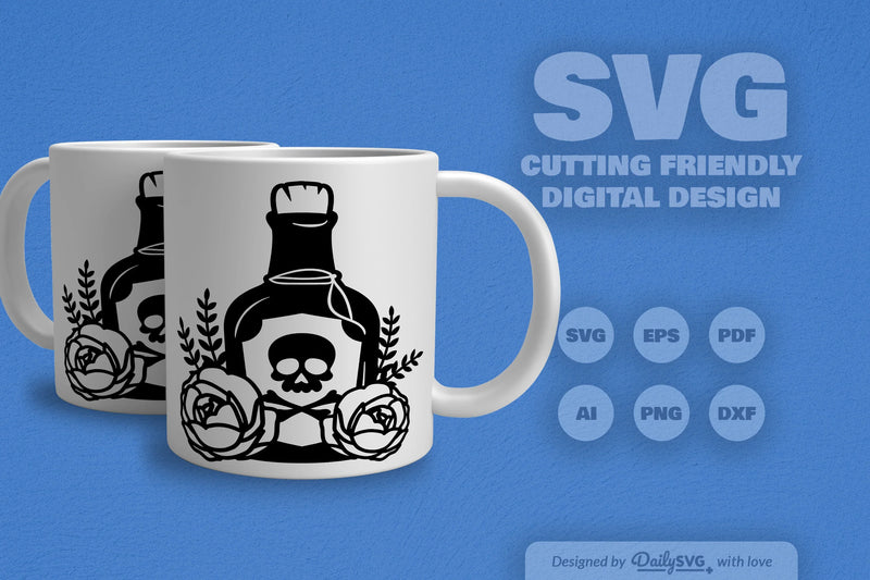 Poison Bottle with Roses Halloween SVG Bundle 8 - CraftNest - Digital Crafting and Art