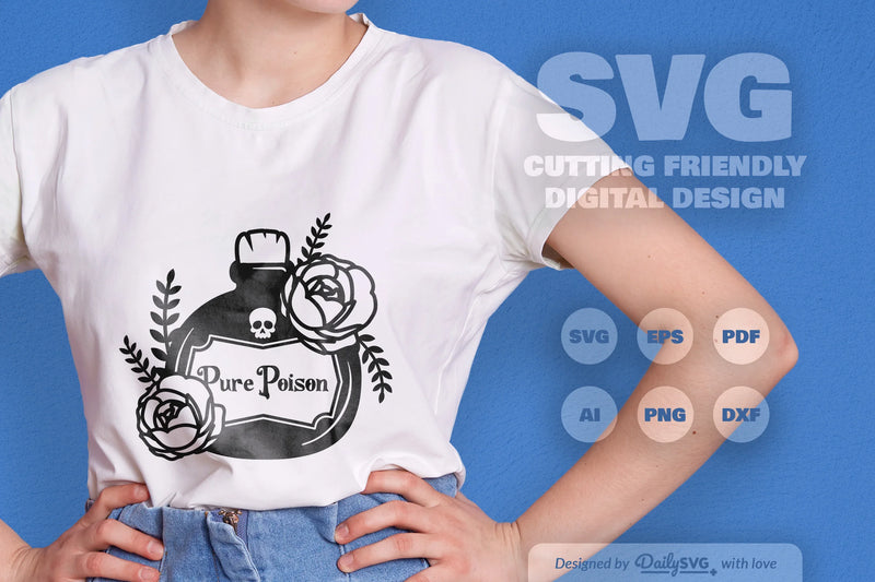 Poison Bottle with Roses Halloween SVG Bundle 7 - CraftNest - Digital Crafting and Art
