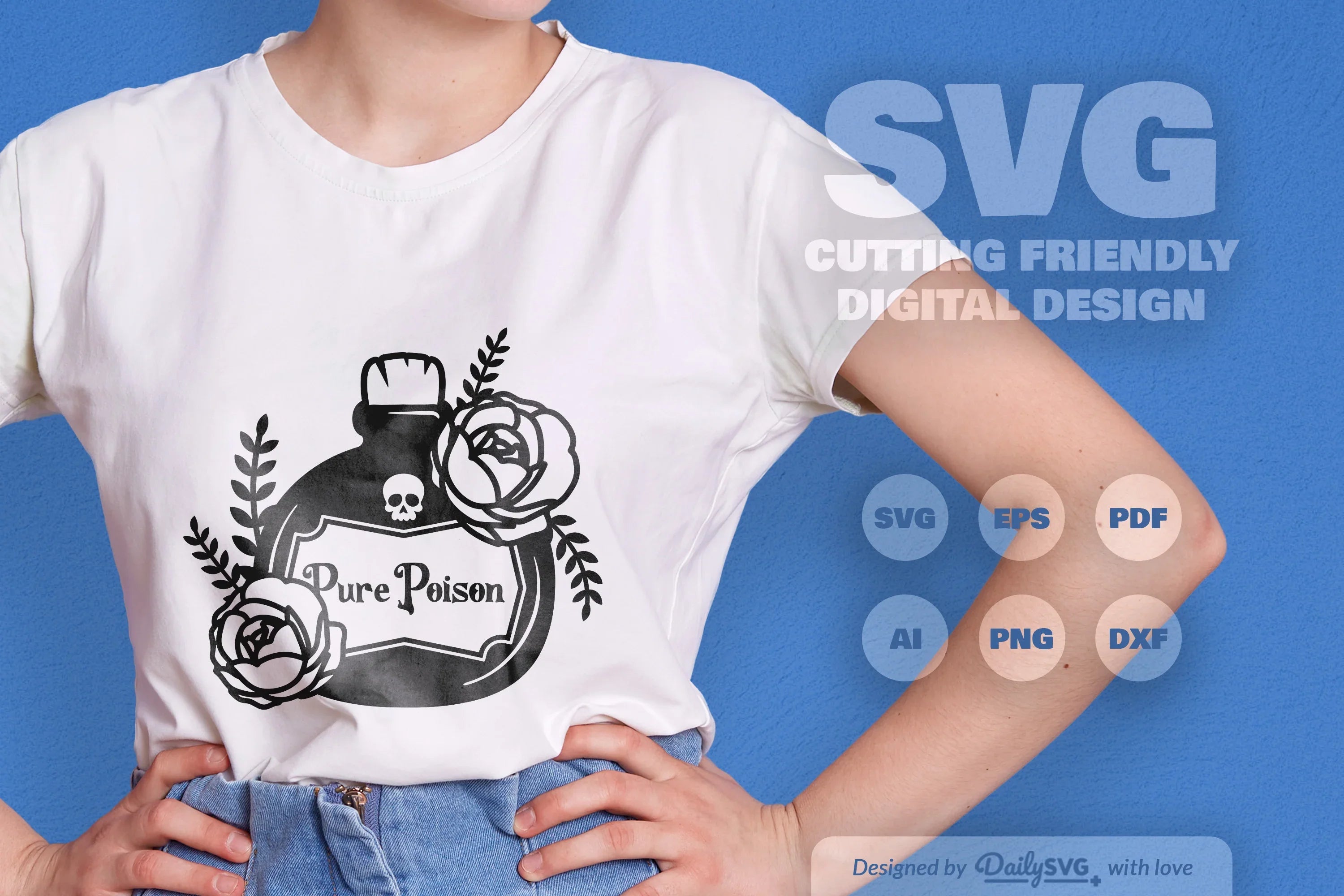 Poison Bottle with Roses Halloween Clipart - CraftNest - Digital Crafting and Art