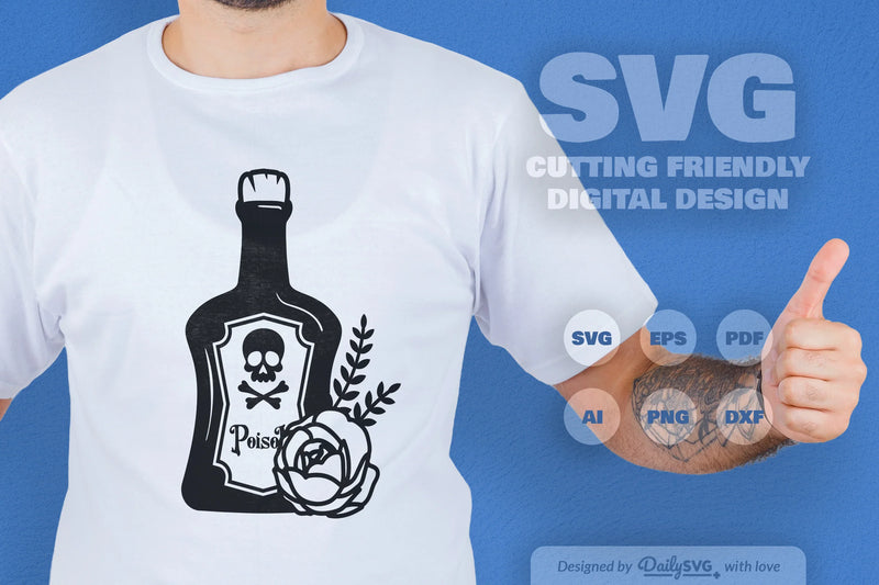 Poison Bottle with Roses Halloween SVG Bundle 3 - CraftNest - Digital Crafting and Art