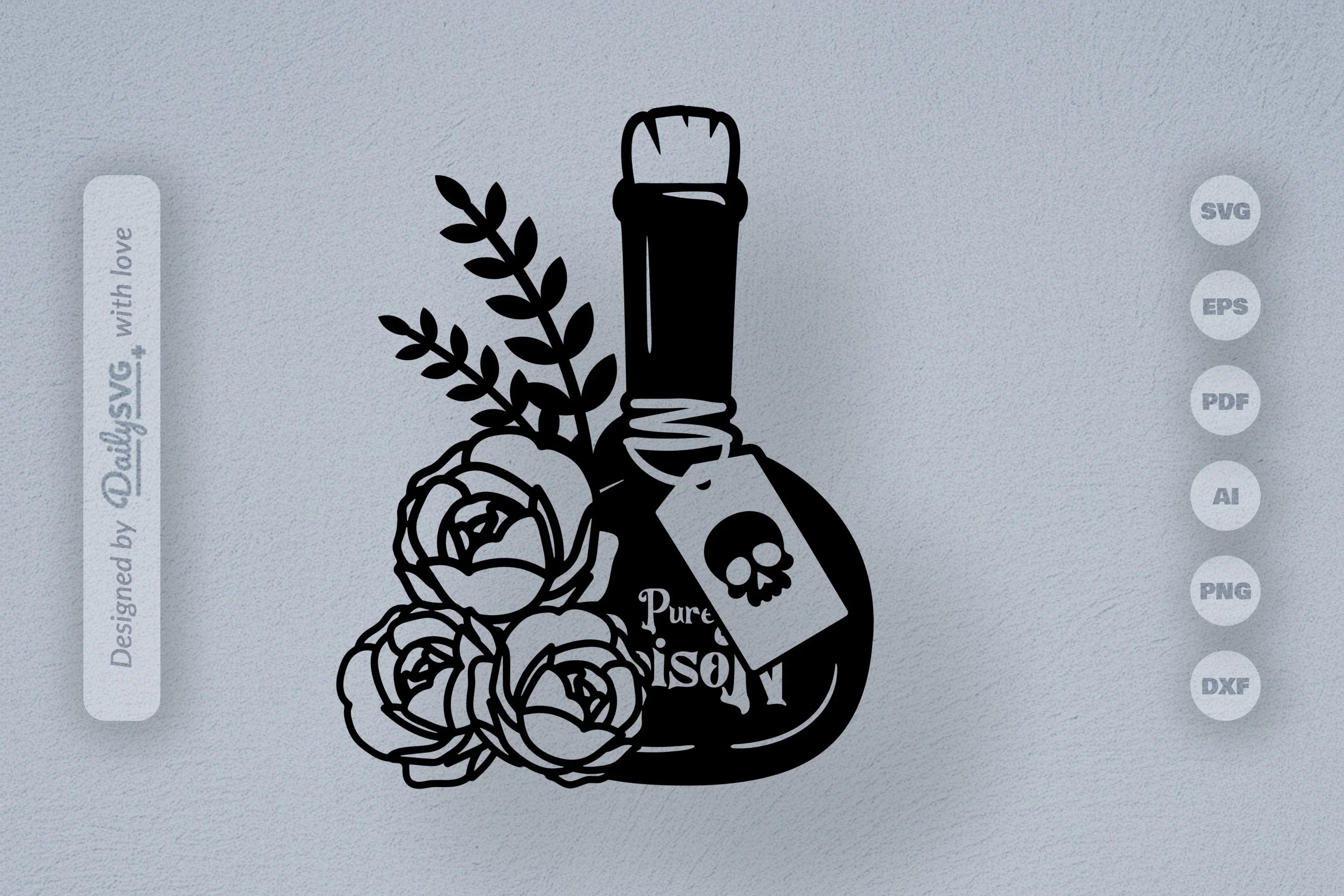 Poison Bottle with Roses Halloween SVG Bundle 1 - CraftNest - Digital Crafting and Art