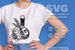 Poison Bottle with Roses Halloween Clipart - CraftNest - Digital Crafting and Art