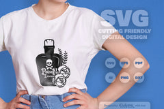 Poison Bottle with Roses Halloween Clipart - CraftNest - Digital Crafting and Art