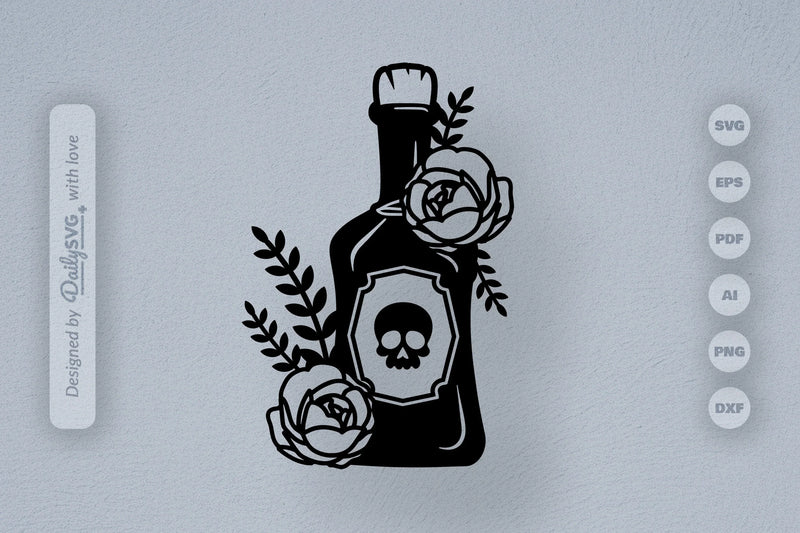 Poison Bottle with Roses Halloween SVG Bundle - CraftNest - Digital Crafting and Art