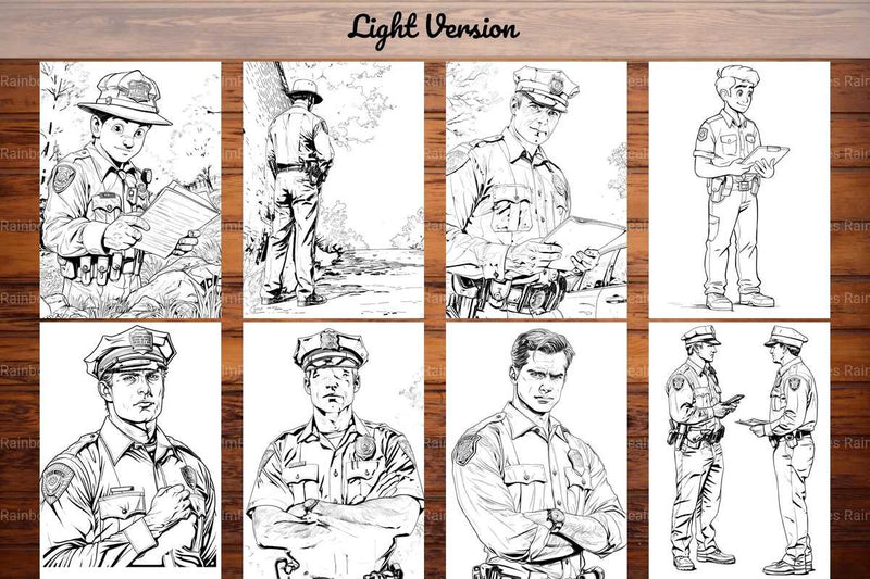 Police Offcer Coloring Books - CraftNest - Digital Crafting and Art