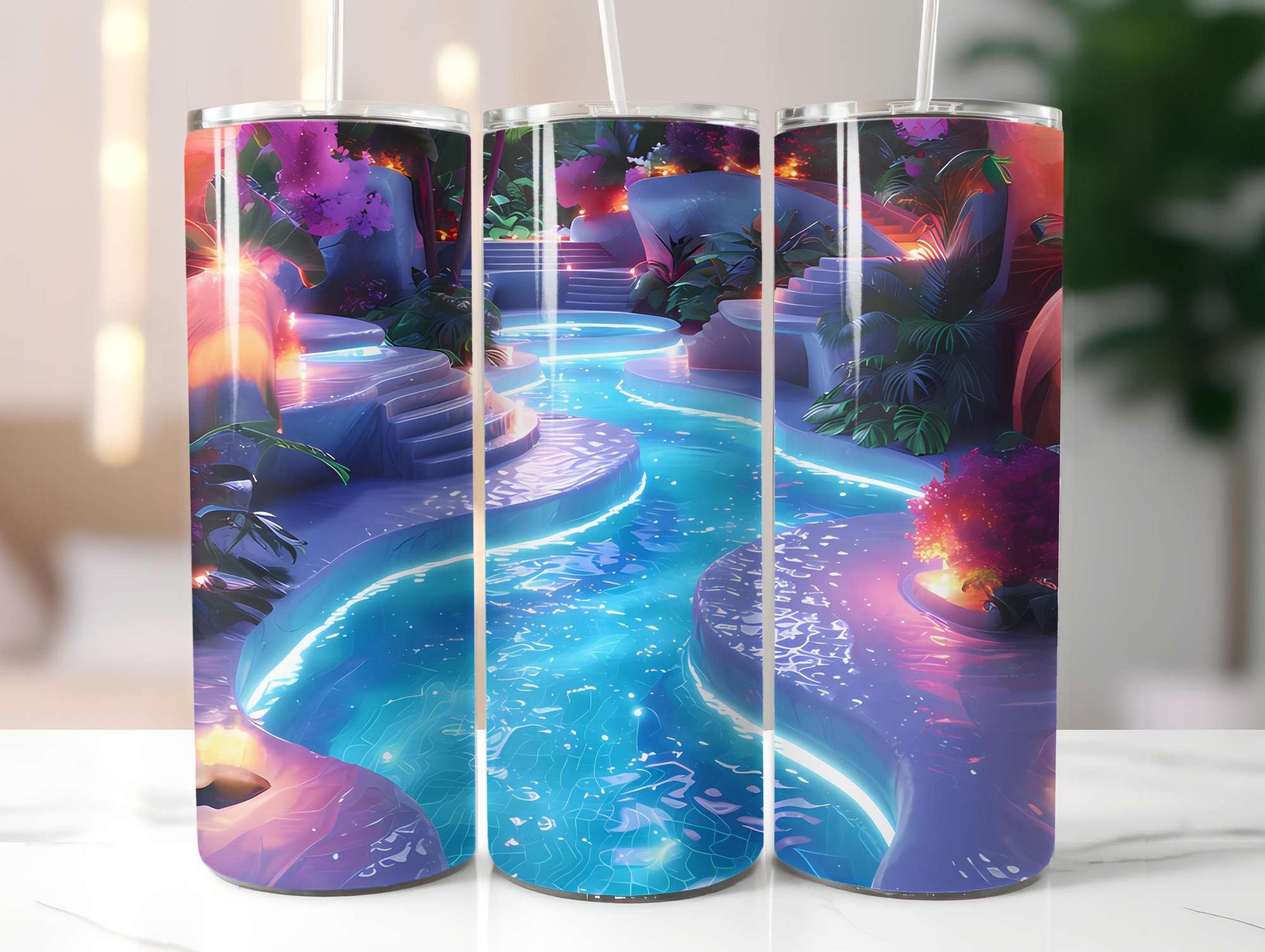 Summer Pool Party 3 Tumbler Wrap - CraftNest - Digital Crafting and Art