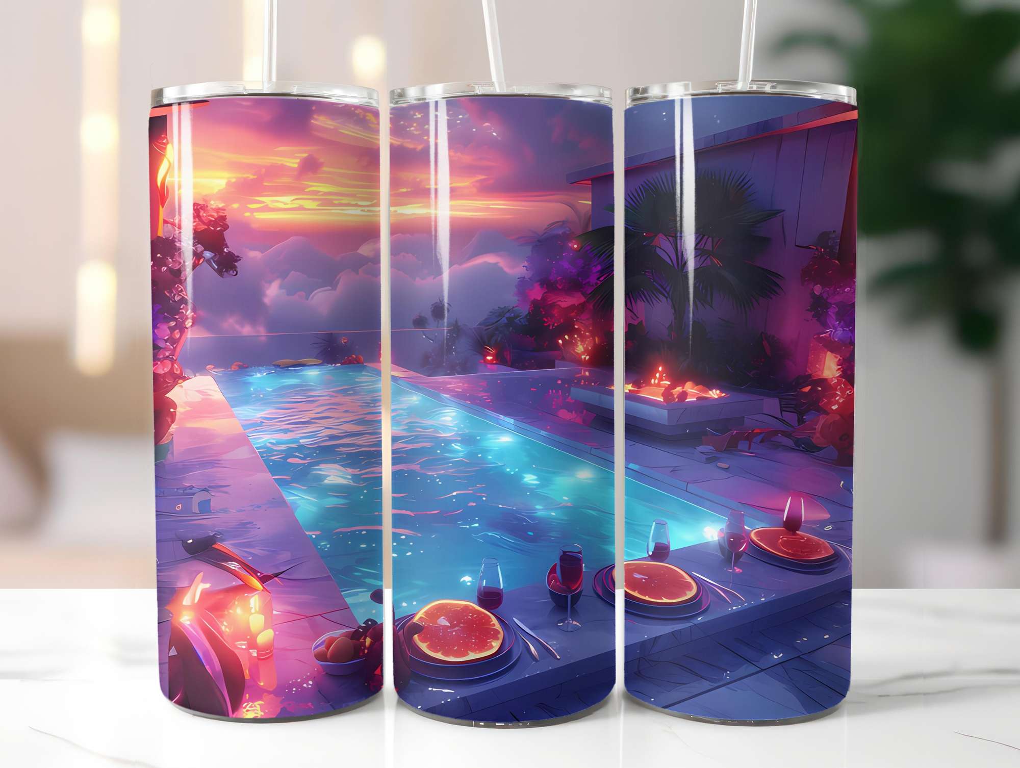 Summer Pool Party 2 Tumbler Wrap - CraftNest - Digital Crafting and Art