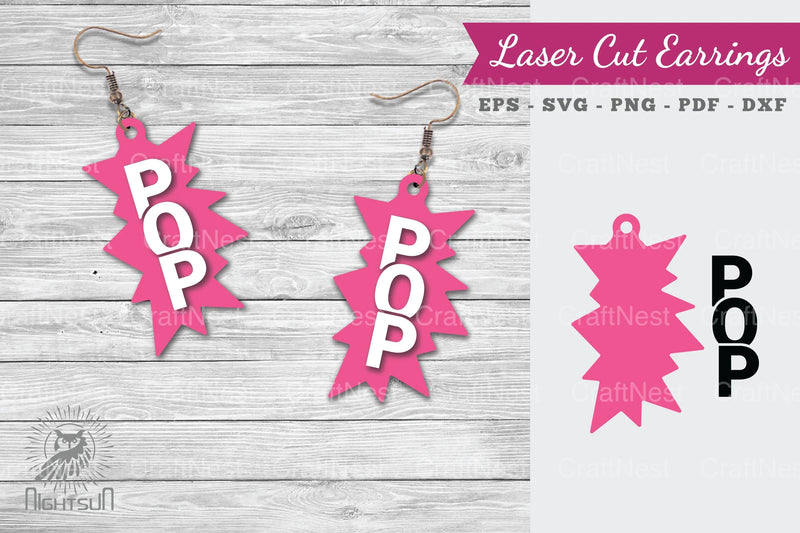 Pop Laser Cut Earrings SVG Bundle - CraftNest - Digital Crafting and Art