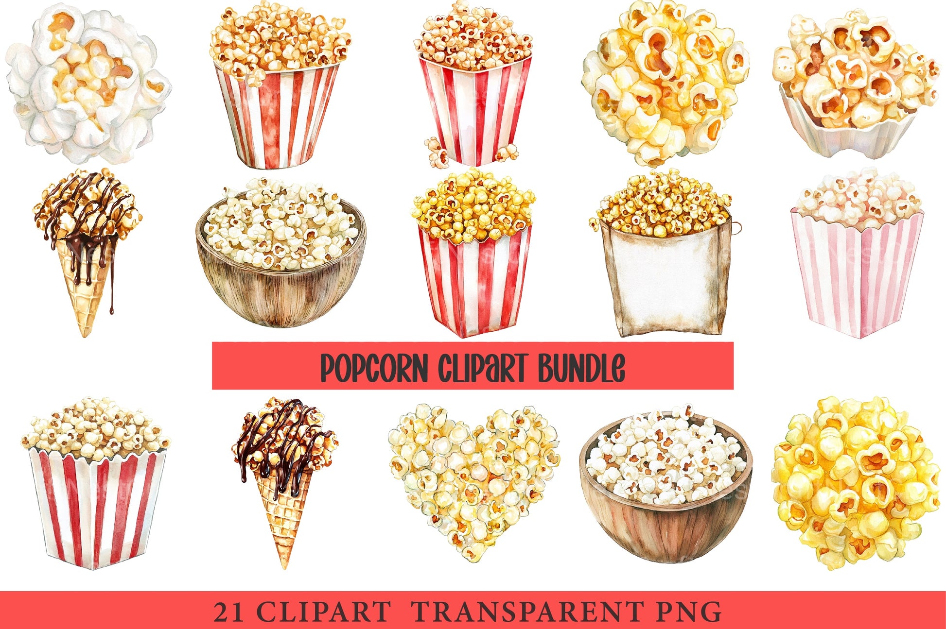 Popcorn Clipart Bundle - CraftNest - Digital Crafting and Art