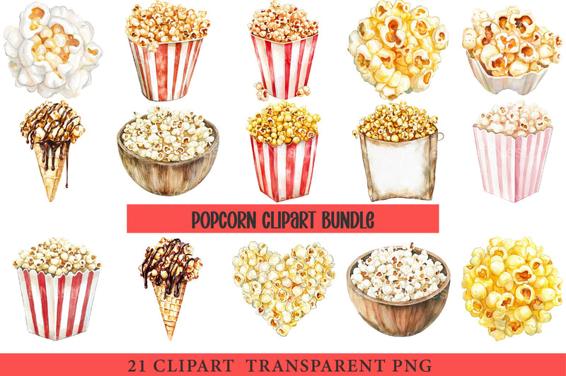 Popcorn Clipart Bundle - CraftNest - Digital Crafting and Art