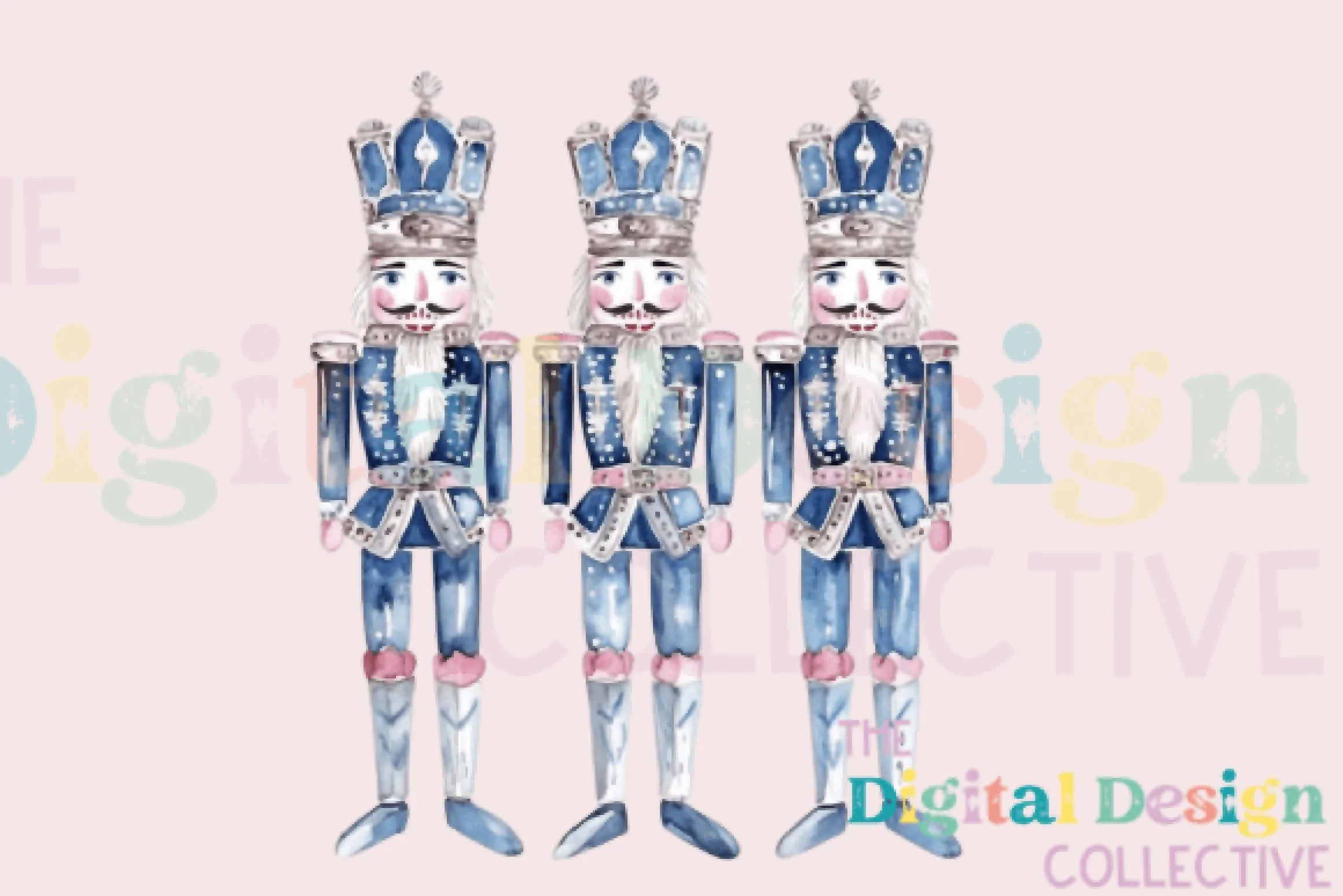 Preppy Chinoiserie Blue Nutcracker Clipart Bundle - CraftNest - Digital Crafting and Art