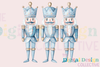 Chinoiserie Blue Nutcracker Clipart Bundle