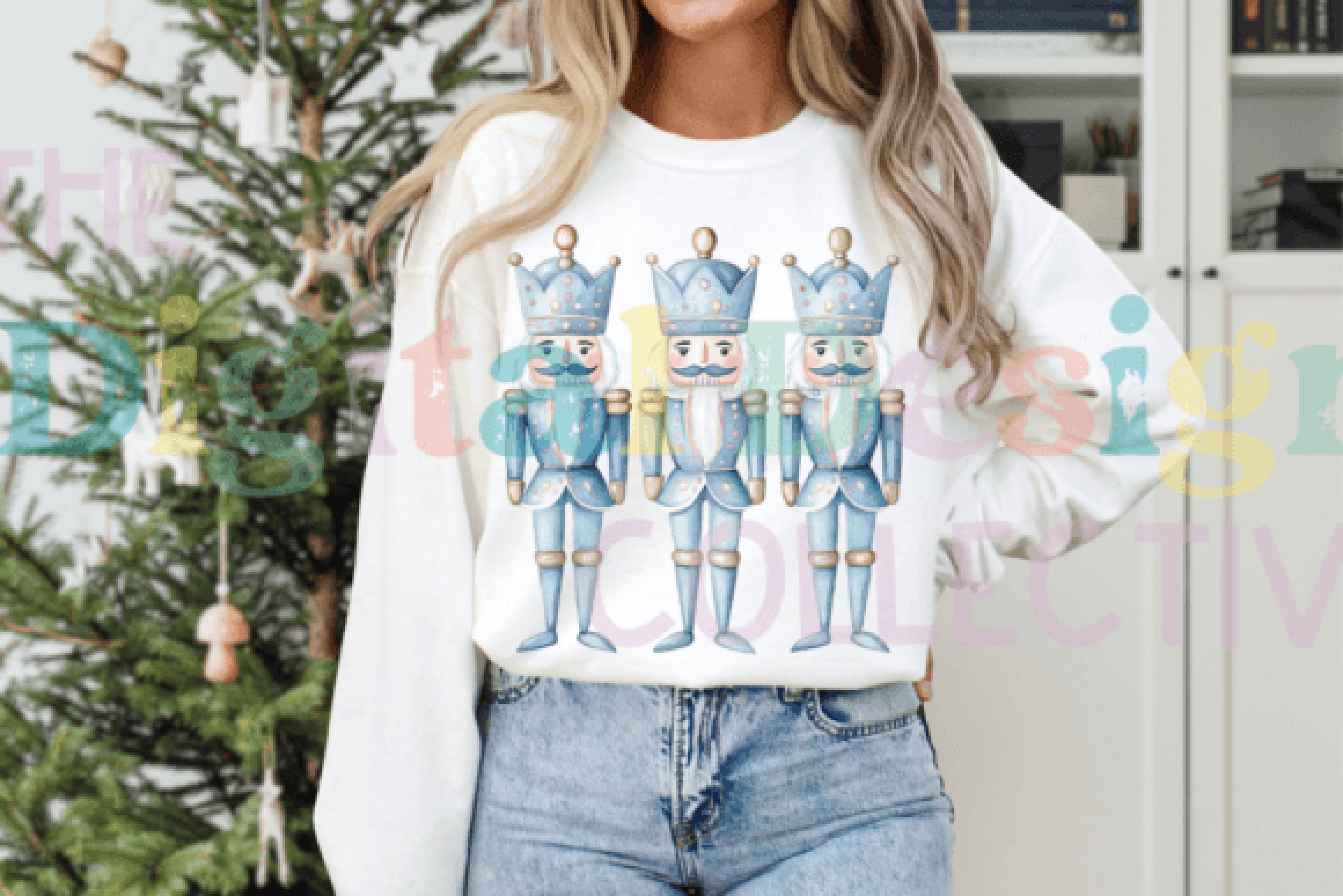 Chinoiserie Blue Nutcracker Clipart Bundle