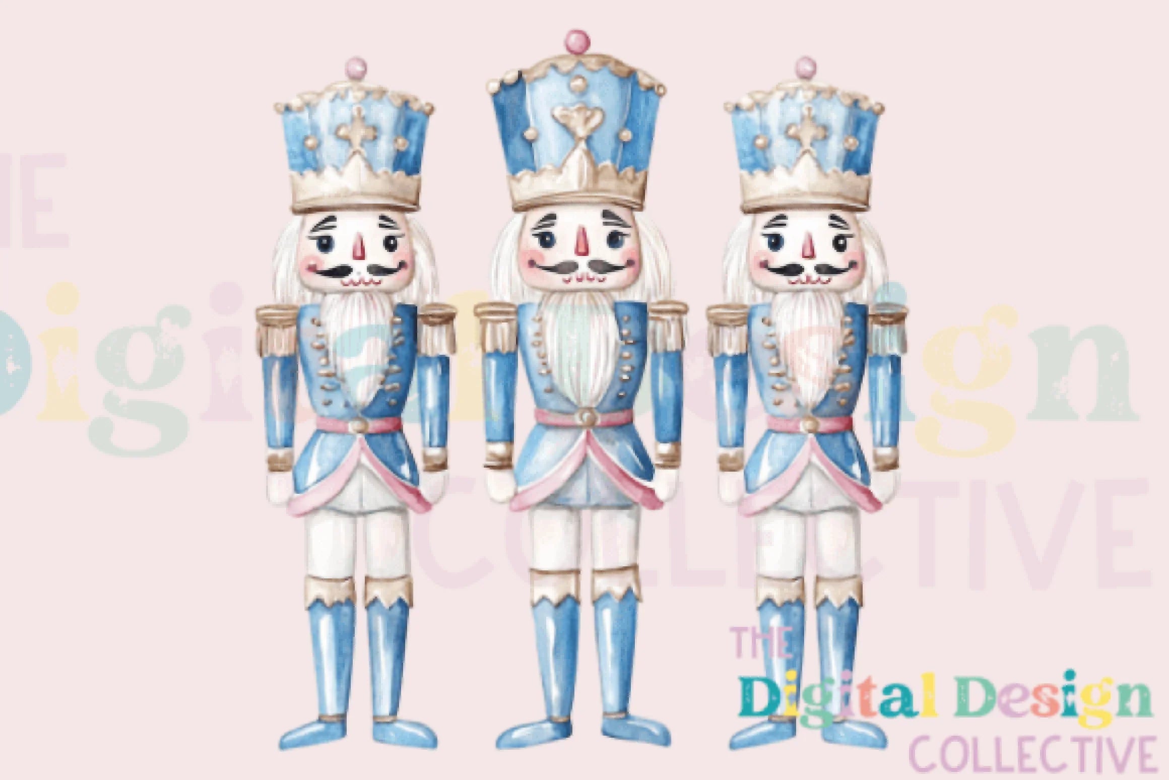 Preppy Chinoiserie Blue Nutcracker Clipart Bundle - CraftNest - Digital Crafting and Art