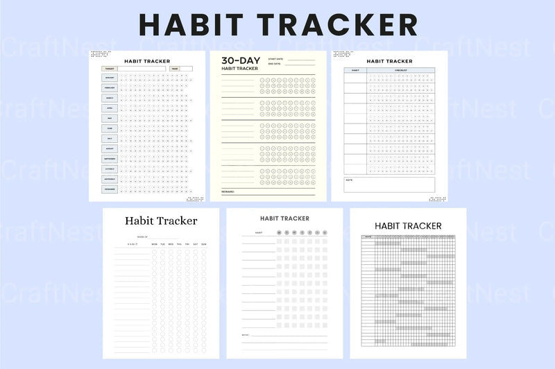Effective Habit Tracker for Daily Success - CraftNest - Digital Crafting and Art