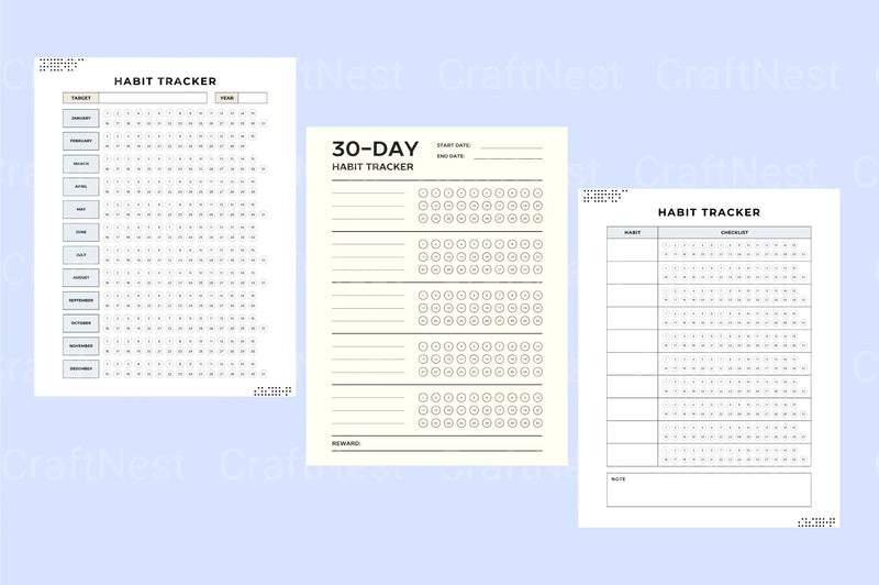 Effective Habit Tracker for Daily Success - CraftNest - Digital Crafting and Art