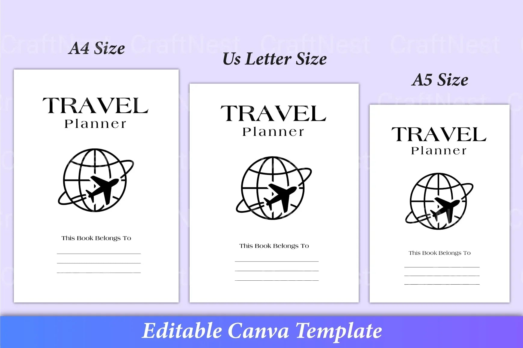 Travel Planner Canva Template Interior - CraftNest - Digital Crafting and Art