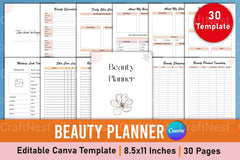 Beauty Planner Canva Template - CraftNest - Digital Crafting and Art