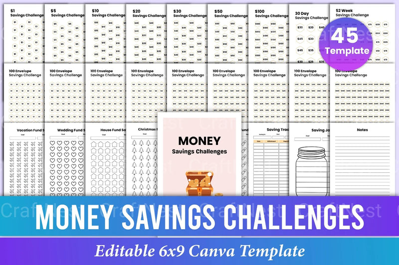 Money Savings Challenges Ideas - CraftNest - Digital Crafting and Art