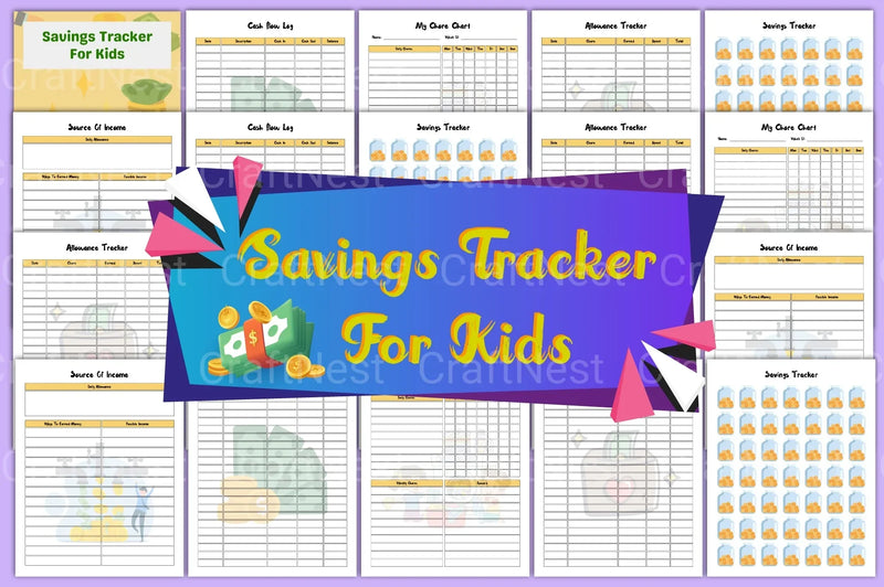 Kids Savings Tracker: Fun & Easy Money Management - CraftNest - Digital Crafting and Art
