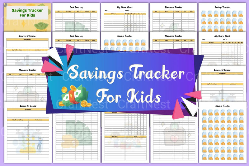 Kids Savings Tracker: Fun & Easy Money Management - CraftNest - Digital Crafting and Art