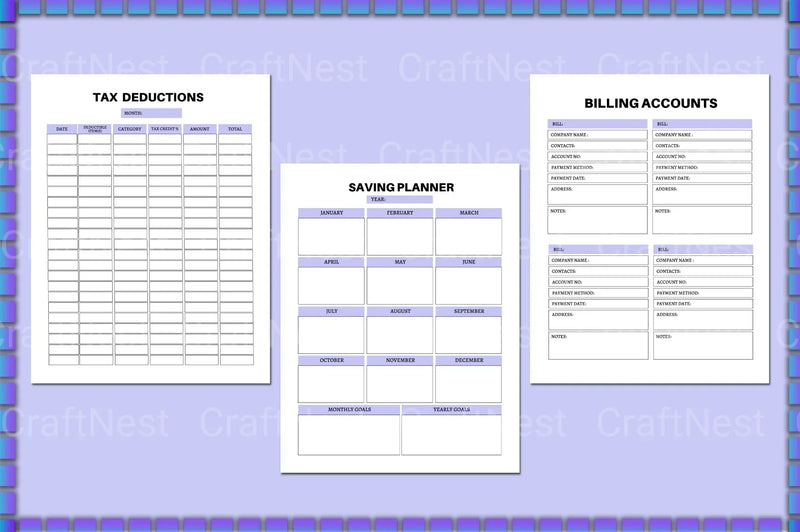 Budget Financial Planner - CraftNest - Digital Crafting and Art