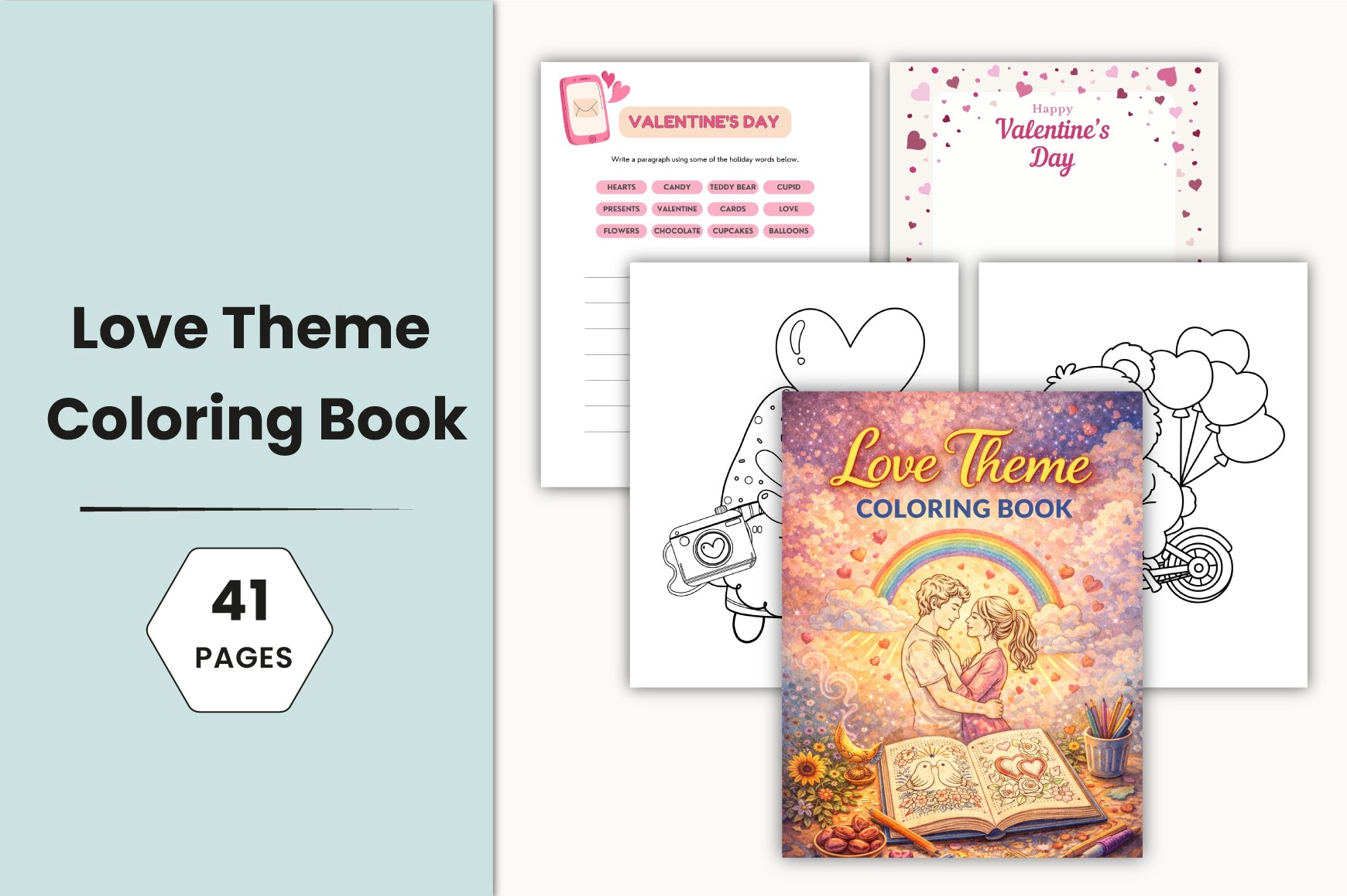 Love Theme Coloring Planner